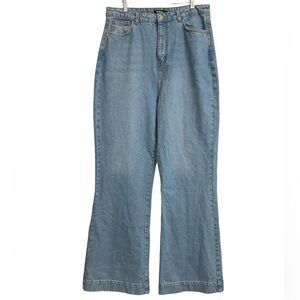 Boohoo Flare Jeans Women's Size 12 Denim Light Wash High Waist Y2K Casual Staple